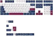 Mechkeeb 126 Keys Blue Mecha Theme Keycaps Top Print Cherry Profile PBT Dye Sub Keycaps Cool Custom Key Caps for MX Mechanical Keyboards (Inside White)