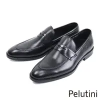 在飛比找momo購物網優惠-【Pelutini】壓紋多孔造型便士樂福鞋 黑色(PE288