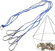 Crab Trap String | 4-Arm Heavy Duty Metal Hooks Crab Trap Harness | Shrimp Cage, Eel Fishing Net Rope for Freshwater Lifting Rigging