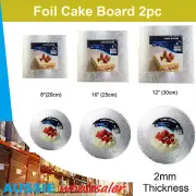 Au Silver Foil Cake Boards Round / Square 2mm Thickness 8" 10" 12"