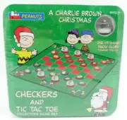 NIB A Charlie Brown Christmas Checker And Tic Tac Toe Collectors Game Set Sealed