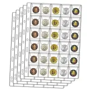 30-Pocket Coin Pages for Collectors, Standard 9-Hole Coin 30 Pocket - 5 Sheets