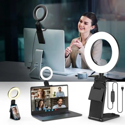 5 Desk Ring Light with Stand LED Ring Light for Laptop Monitor Video Conference