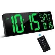 Large Digital Wall Clock with Remote Control, 16.5 Inch LED Display, Count Up...