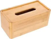 HEALEEP 1Pc Bamboo Facial Tissue Holder Natural Tissue Box for Home Cafe Restaurant Stylish Decor for Bedroom Office and More Present Occasion