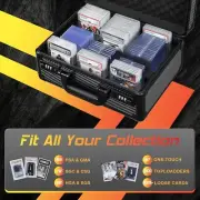 Professional Aluminum Storage Box + 100 Empty Card Holder Slab for Sport Cards !