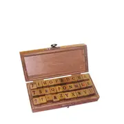 30pcs Retro Alphabet Stamps Wooden Rubber Uppercase Journal Stamp DIY Craft for Scrapbooking Stamp Set School Supplies