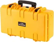 Monoprice Weatherproof Hard Case - 22in x 14in x 8in, Yellow with Customizable Foam, Shockproof, IP67, 20.3 Liter
