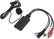 Car Bluetooth AUX in Cable Adapter Wireless Hands Call Microphone for Stereo with 2RCA Audio Input Suitable for Pioneer Alpine Support Bluetooth Version 5 0 Compatible with