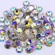 720PCS Glass Flatback Rhinestones, SS20 4.8mm Flat Back Crystals for Craft Clothes Nail Face Art, Non Hotfix Round Flatback Crystals Loose Gemstones, Starry Sky/Moonlight