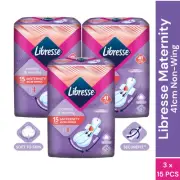 LIBRESSE Maternity Wider Back Night with Wings 41 cm - Heavy Flow (3 X 15 pads)