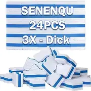 [SENENQU] Pack of 24 Melamine Dirt Erasers 25 mm Thick Large Magic Eraser Sponges Magic Sponge Premium Melamine Sponge for Kitchens, Bathrooms, Floors and Walls - 100 × 60 × 25 mm