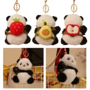 Portable Panda Plush Keychain Soft Stuffed Animal Keyring For Bag Or Car Decors