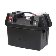 Horusdy 12V 100Ah Deep Cycle Battery Box Portable Power Storage Marine Solar Usb Camping Battery Boxes