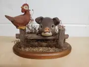 Wild Country Pig Pen Scene With Chicken Handcrafted By Audrey #F115