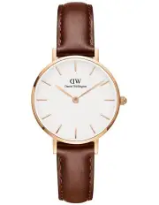 [Daniel Wellington] Petite St Mawes 28mm Leather Watch in Rose Gold