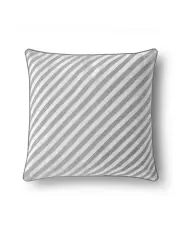 [Cadence & Co.] Oscar Faux Linen Striped Cushion in Dove Grey