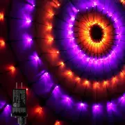 Halloween Decorations Outdoor, Light up Spider Web with 208 LED, 8.2 Ft Purple a