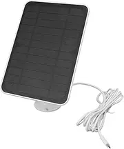 4W 5V Solar Panel for Arlo, Security Camera - IP65 Waterproof Solar with 360 Degree Adjustable Bracket, Continuous Solar Energy, Easy to Install (White)