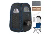 Costway Portable Steam Sauna Tent w/Timer 1000W 3L Steam Generator Remote Control & Foot Massager Spa Black
