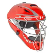 Under Armour Converge Two Tone Adult Baseball/Softball Catcher's Helmet- Scarlet