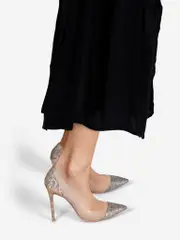 Leopard Metallic Point Toe Pumps