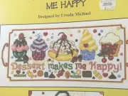 Imaginating Leaflet ~ DESSERT MAKES ME HAPPY ~ Cross stitch chart ~ ice cream