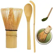 Matcha Whisk Set Japanese Chasen Bamboo Whisk Tea Spoon and Tea Scoop Chashaku Set Green Tea Ceremony Whisk Set