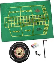 HAKIDZEL 1set Poker Game Wheel Roulette Wheel Cloth and Chips for Home Parties Events Gatherings and Design for Fun and Entertainment
