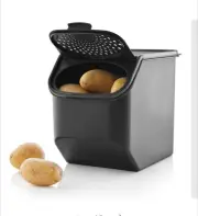 Tupperware Potato Smart Container Keeper Storage BLACK~ 10% Off Catalog Price.