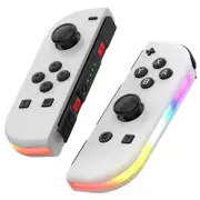 RGB Joy Con Controller for Nintendo Switch Replacement for Nintendo Switch Controller, Compatible with Switch OLED White