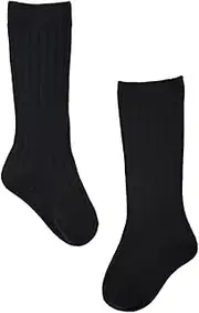 [Generic] Baby Infants Toddlers Girls MIddle Socks 1 Pack Bow Ribbed Long Stockings Ruffled Socks School Leggings