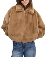 Good American Faux Fur Collared Coat
