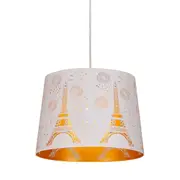 Ipil White Tapered Laser Cut Pendant - Paris Scenery