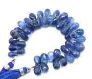 Natural Blue Kyanite Faceted Drops Beads Gemstone Beads Size 11x7 mm To 8x5 mm