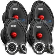 4x DS18 PRO-GM8.4B 8" Midrange Car Speaker 4x PRO-TWX1 Super Bullet Tweeter