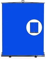 【Easy Set Up】 RAUBAY 152 x 210 CM Collapsible Blue Screen Backdrop Portable Retractable Chroma Key Panel Photo Background with Stand for Video Conference, Photographic Studio, Streaming