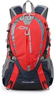 Blelsa Trekking Travel Backpack 25L - Lightweight Durable Versatile Hiking Backpack for Men and Women Perfect for Sports and Activities Red
