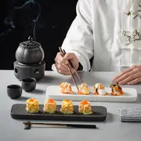 在飛比找ETMall東森購物網優惠-創意高檔日式壽司盤陶瓷日式料理家用長方形意境盤子點心盤西餐盤