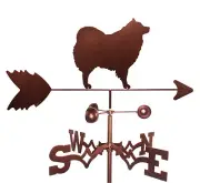 Spitz Samoyed/American Eskimo Dog Weathervane With Garden Mounting