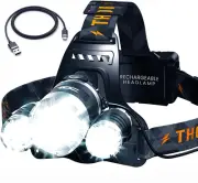 Headlamp Rechargeable USB-C, 1080 LumenWaterproof Head Lights for Forehead