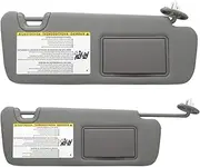 Sun Visor Right Driver Side with Vanity Light Gray RH with Mirror Compatible with Toyota Kluger 2014-2019 Replace 74310-0E074-A0; 743100E070A0