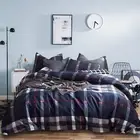 Jumeey Navy Plaid Duvet Cover Dark Blue Bedding Set King Grid Buffalo Checker...