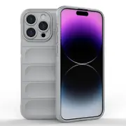 iPhone 15 Pro Max Case Flexible Soft TPU Rubber Grip Shock-Absorbent Protective Case Cover - White