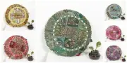 22" Floor Pillow Cushion Embroidered Bohemian Floral Patchwork Round Pillow Case