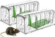 Humane Mouse Traps Catch and Release, Reusable No Kill Mouse Traps , Easy to Set and Safe for Family and Pet-2 Pack