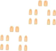 Healvian 20 Pcs Nail Fake Gloves Artificial False Nail Practices Fingers for Acrylic Nails Silicone Finger Sleeve Nail Tech Accessories Nail Art Fingers Training Faux Manicure Abs Model