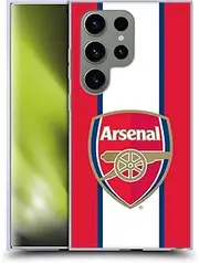 Head Case Designs Officially Licensed Arsenal FC Stripes 3 Crest 2 Soft Gel Case Compatible with Samsung Galaxy S24 Ultra 5G