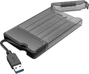 ineo 2.5 USB 3.0 Tool-less External Hard Drive Enclosure for 2.5 inch 9.5mm & 7mm SATA HDD SSD with UASP Supported and Screwless - Grey [T2573G]