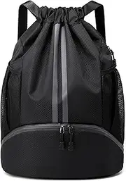 Outdoors Soccer Bag, Large Capacity Football Storage Bag, Portable Oxford Cloth Backpack, Waterproof Soccer Backpack with Ball Shoe Compartment Drawstring, Gym Bags for Basketball Volleyball